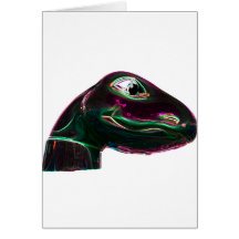 Dino Head Abstract Neon Greeting Card