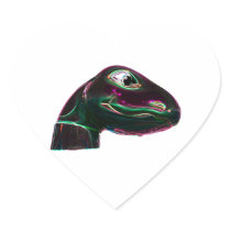 Dino Head Abstract Neon Stickers
