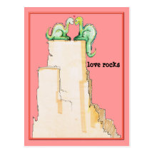 Dino Love Rocks Post Cards