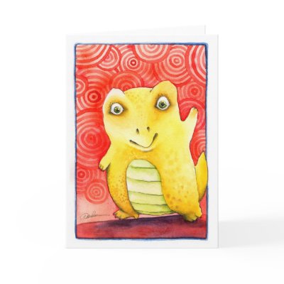 Dino Myte Greeting Card by erikbrooks