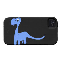 Dino Night 2 - Blue Dinosaur iPhone Case Case-Mate iPhone 4 Cases