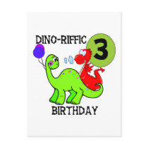 Dinosaur 3rd Birthday Tshirts and Gifts Post Cards