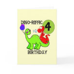 Dinosaur 4th Birthday Tshirts and Gifts cards