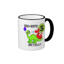Dinosaur 5th Birthday T-shirts and Gifts Coffee Mugs