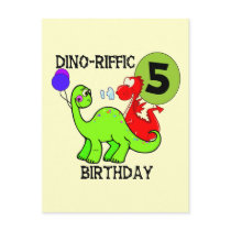 Dinosaur 5th Birthday T-shirts and Gifts Postcards