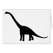 Dinosaur Brontosaurus Black and White Greeting Card
