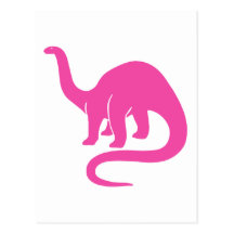 Dinosaur  Card - Pink Postcards
