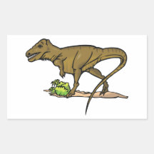 Dinosaur Cretaceous Tyrannosaurus Science Animal Rectangular Sticker