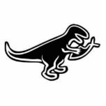 Dinosaur Eating Jesus Fish photo sculptures