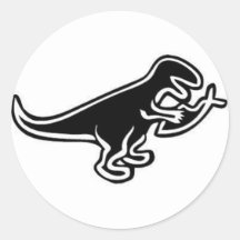 Dinosaur Eating Jesus Fish Round Sticker