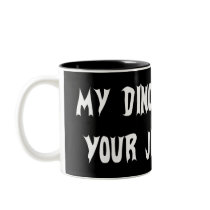 Dinosaur Eats Jesus Fish Coffee Mug