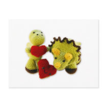 Dinosaur +  Hearts Postcard