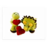 Dinosaur +  Hearts Postcard