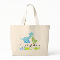 Dinosaur I'm Going to Be A Big Brother Tote Bags