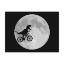 Dinosaur on a Bike In Sky With Moon postcards