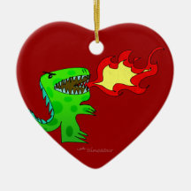 Dinosaur or Dragon by Jessica Jimerson - 2 Christmas Tree Ornament