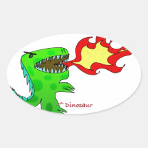 Dinosaur or Dragon by Jessica Jimerson - 2 Oval Stickers