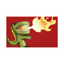 Dinosaur or Dragon kids art with Loston Wallace Stretched Canvas Print