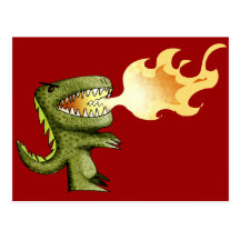 Dinosaur or Dragon kids art with Loston Wallace Postcards