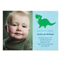 Dinosaur Photo Birthday Invitations