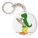 Dinosaur riding clown keychains