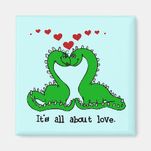 Dinosaur Valentine Love Tshirts and Gifts Fridge Magnets
