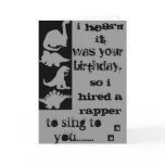 Dinosaur Velociraptor birthday rapper card