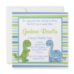 dinosaurs birthday party fun cute sweet blue green invitations
