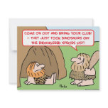 dinosaurs endangered species list caveman invitations