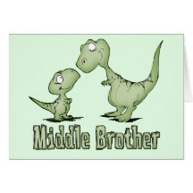 Dinosaurs Middle Brother Greeting Card
