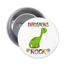 DINOSAURS ROCK PINBACK BUTTON