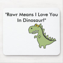 Dinosawaaa.ai, "Rawr Means I Love You In Dinosa... Mousemats