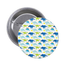 Dinosuar Designs Blue and Green Pattern Dino Gifts Pin