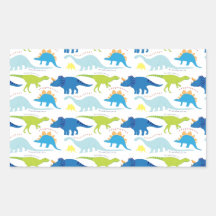 Dinosuar Designs Blue and Green Pattern Dino Gifts Rectangle Stickers