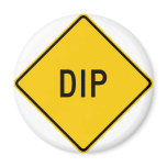 Dip Highway Warning Sign magnets