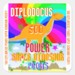 Diplodocus Power Super Dinosaur 500 Points Square Sticker