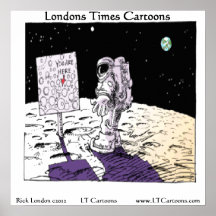 Directions On The Moon Funny Poster