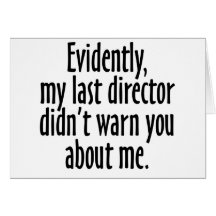 Director Warning Greeting Cards