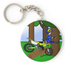 Dirt Bike Tree Hugger Keychain