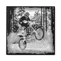 Dirt bike wheeling in the woods fridge magnets