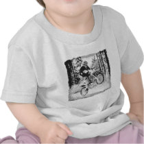 Dirt bike wheeling in the woods tshirt