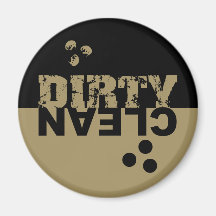 Dirty/Clean Dishwasher Magnet Black and Gold
