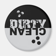 Dirty/Clean Dishwasher Magnet Black and Silver