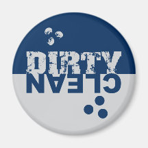 Dirty/Clean Dishwasher Magnet Blue and Silver