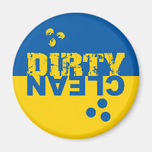 Dirty/Clean Dishwasher Magnet Blue and Yellow