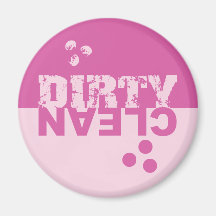 Dirty/Clean Dishwasher Magnet Pink