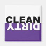 Dirty Clean Dishwasher Purple Magnet