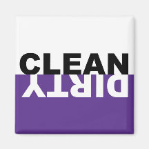 Dirty Clean Dishwasher Purple Magnet