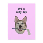 Dirty Day Dog Pee Humour postcards