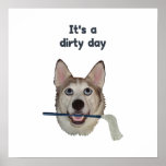 Dirty Day Dog Pee Humour posters